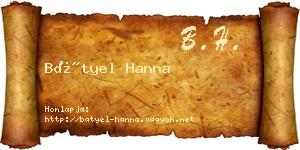 Bátyel Hanna névjegykártya